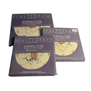 VTG Pfaltzgraff Garden Party Burner Covers Set of 3 | 8" Enamel Stove Range 1995